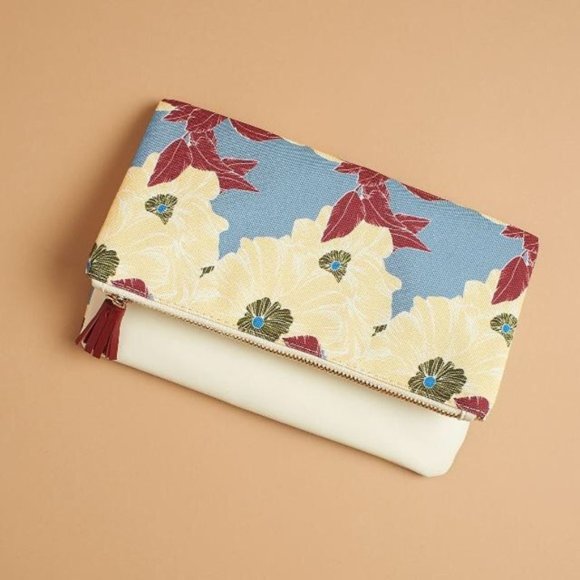 Rachel Pally Reversible Clutch BLOOM Vegan Leather - Picture 1 of 10